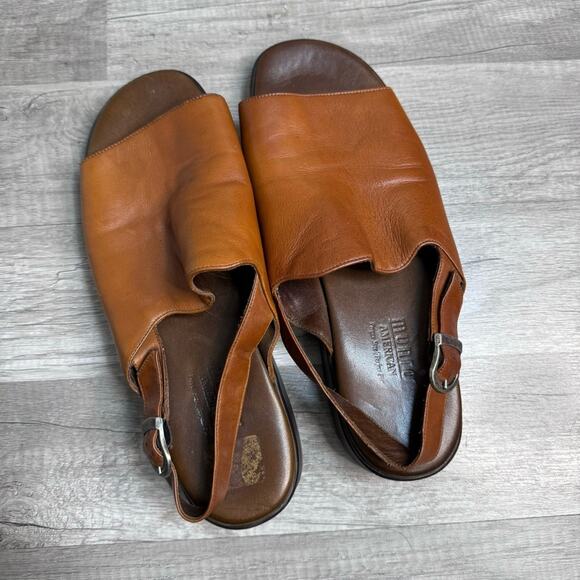 Munro American Brown Leather Slingback Sandals Minimalist Women’s Size 11 1/2 - Picture 6 of 7